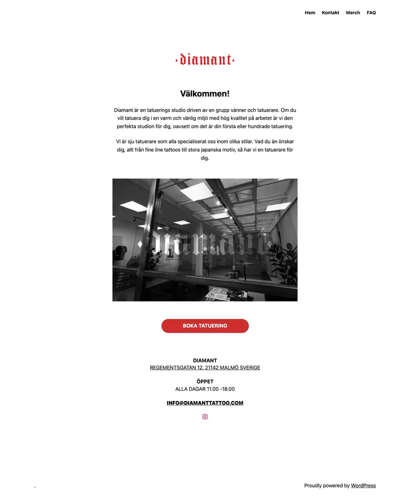 original homepage — default wordpress theme